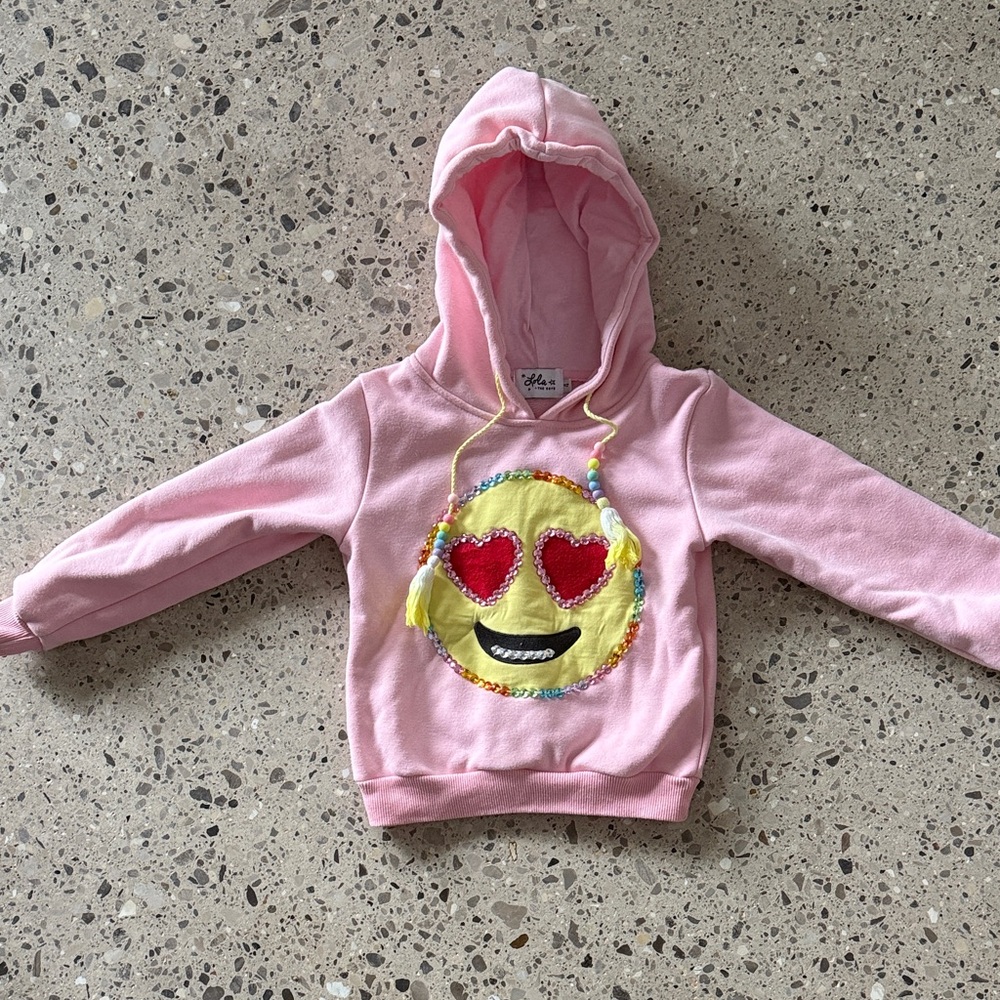 Lola and the Boys Pink Emoji Kids Hoodie